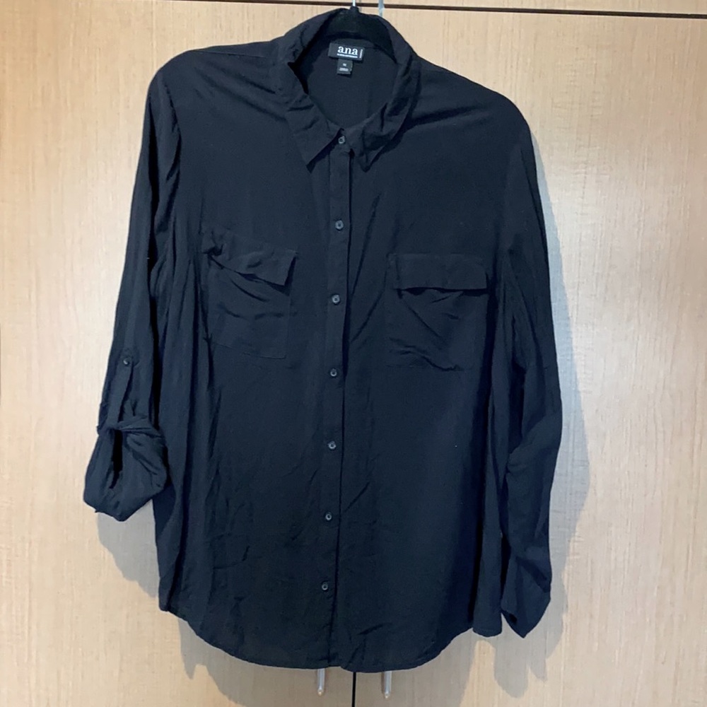 DONATED.    ANA black long-sleeve blouse. 1X